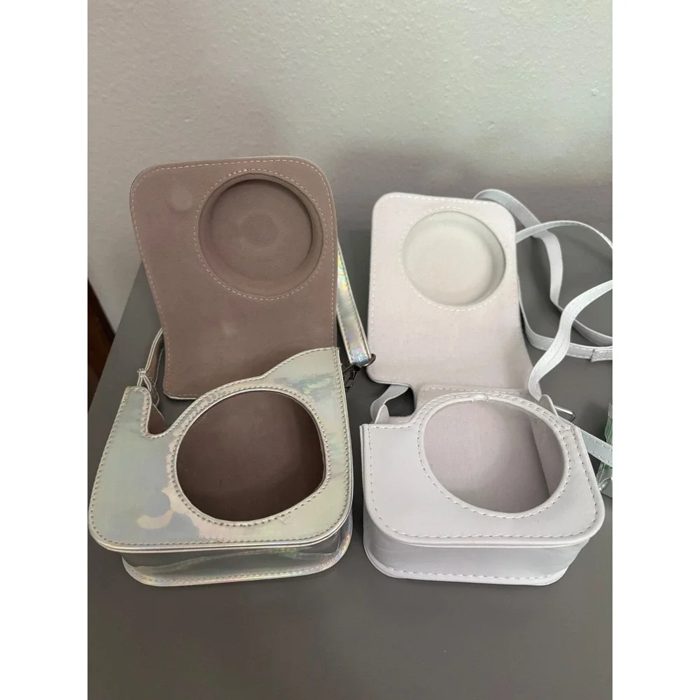 Fujifilm‎ Instax Mini Camera Film and Case Bundle White Holographic Silver